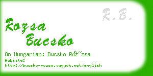 rozsa bucsko business card